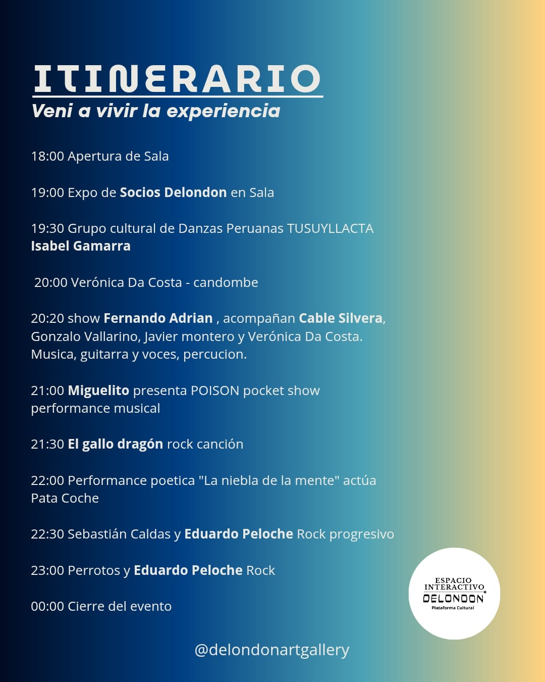 itinerario de la actividad
